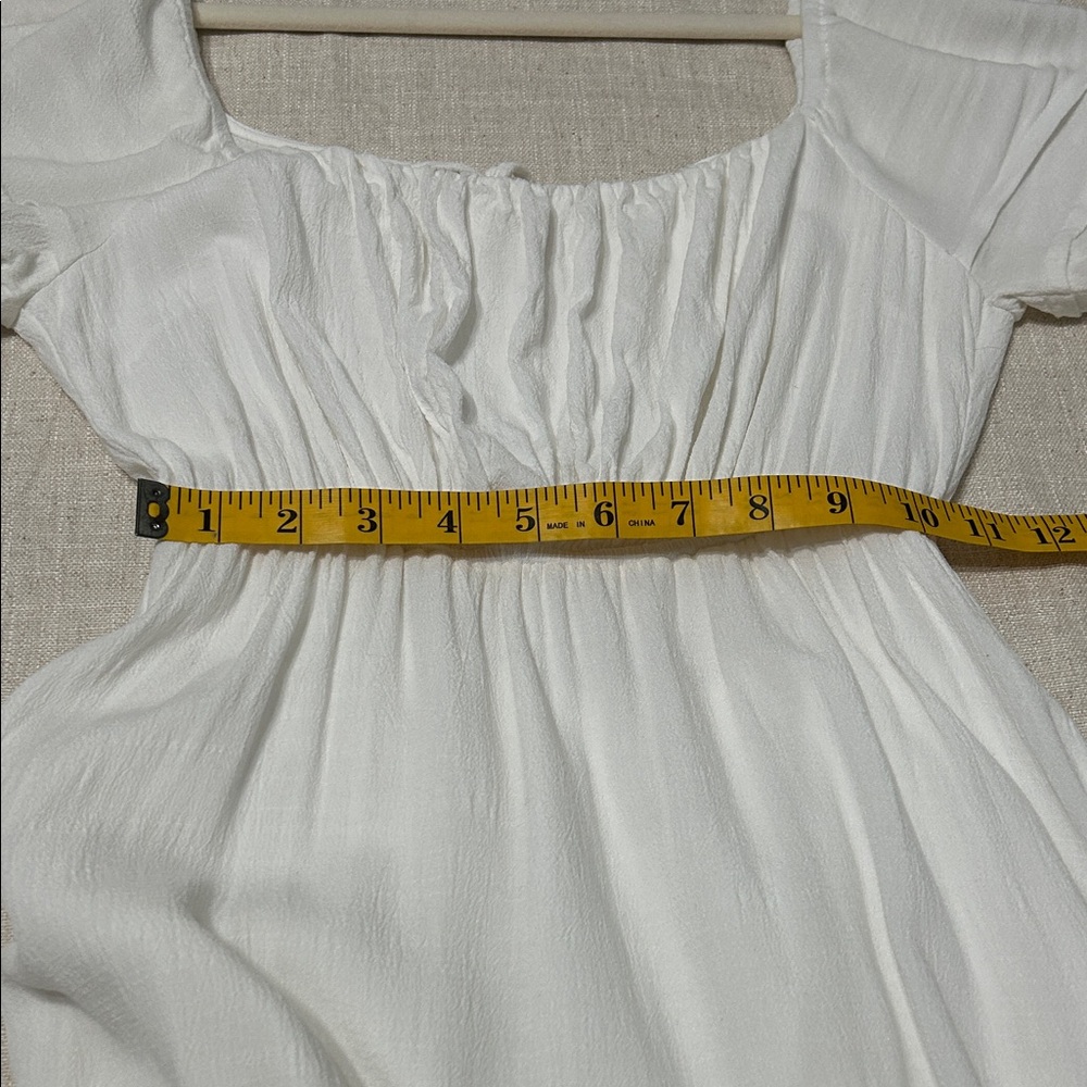 Accent the Label Dress Medium White Cottagecore Squared Milkmaid Bridal - Picture 11 of 16